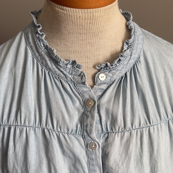 Rails - SHAWNA SMOCKED WAIST CHAMBRAY MINIDRESS IN LIGHT VINTAGE - Medium - Picture 4 of 11